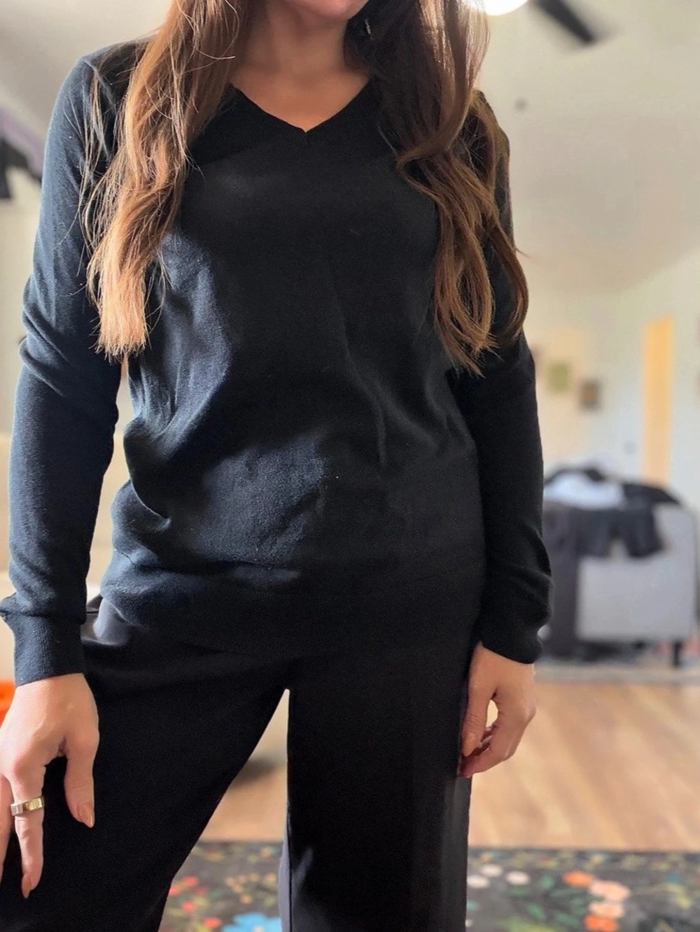 Black V-Neck Sweater